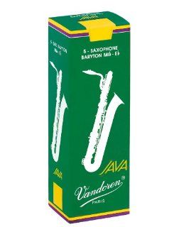 Vandoren SR343 5 Pack Baritone Saxophone Java Reed #3 Musical Instruments