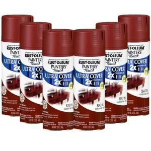 Rust Oleum 2X Painters Touch 12 oz. Satin Colonial Red Spray Paint (6 Pack) DISCONITNUED DISCONTINUED 182505