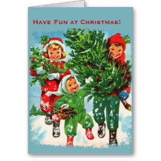 Getting The Christmas Tree Christmas Card