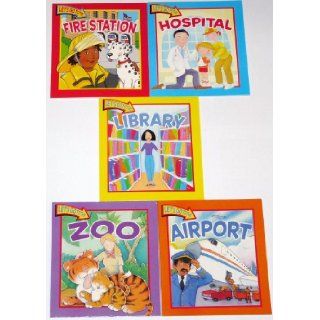 Set of Let's Go to theStories Including Firestation, Airport, Zoo, Library, Hospital Lisa Harkrader, Jane Miles Smith Books