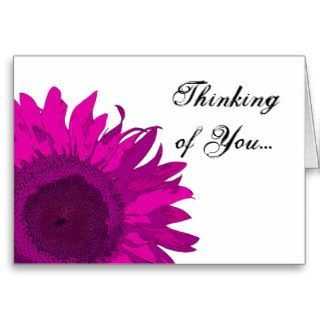 Pink Pop Art Flower Thinking of You Greeting Cards