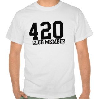 '420 CLUB MEMBER' STONER POT 420 GANJA WEED T SHIRTS