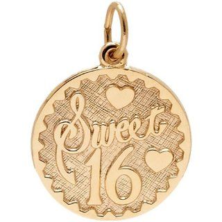 Rembrandt Charms Sweet 16 Charm, 14K Yellow Gold Clasp Style Charms Jewelry
