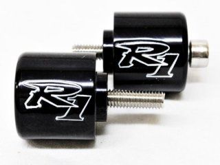 Black Yamaha "R1" Engraved Bar Ends Weights Sliders   YZF R1 (1998 2012) Automotive