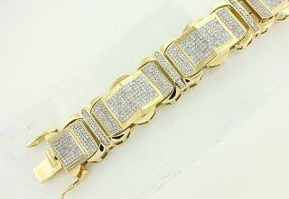 4.00 CT, 10k Gold, Micro Pave Diamond Mens Bracelet Jewelry