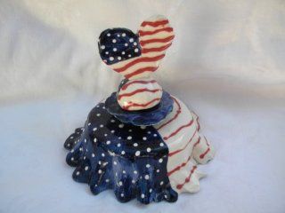 WhimsiClay Vintage Handmade Original Musicbox Patriotic   Musical Boxes And Figurines