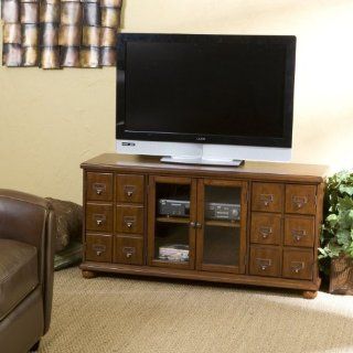 Southern Enterprises MS9868R Apothecary Media TV Stand, Brown   Free Standing Cabinets