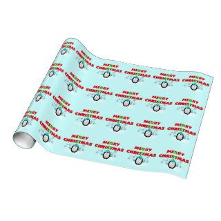 Merry Christmas Penguin Wrapping Paper