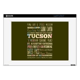Attractions & Famous Places of Tucson,Arizona. 15" Laptop Decals