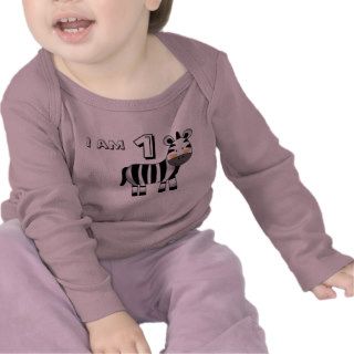 1 year old birthday boy/girl gift (zebra) tshirt