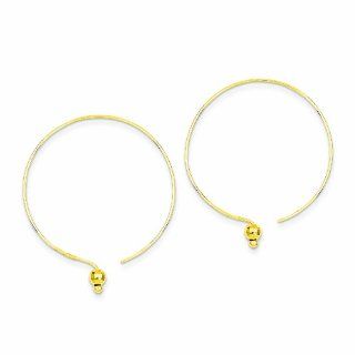 Genuine 14K Yellow Gold Threader Circle Threader Earrings 1.6 Grams Of Gold Mireval Jewelry