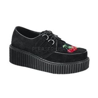 2 Inch Platform Creeper Women'S Size Shoe With Cherry Detail (Black Suede;10) Shoes
