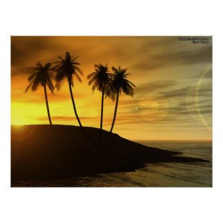 Coconut Tree Island Print