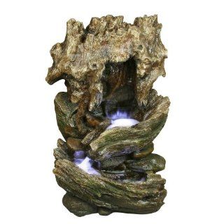 Yosemite CW11005 32" Free Standing Outdoor Tree Fountain, Wood  Tabletop Fountains  Patio, Lawn & Garden