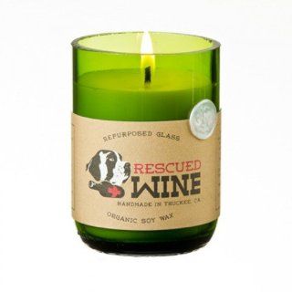 Rescued Wine Recycled Wine Bottle Soy Wax Candle, Chardonnay   Scented Candles