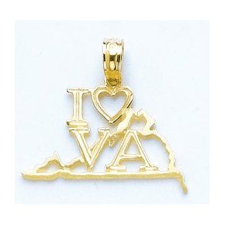 Gold Charm Virginia State I "heart" Cut out Million Charms Jewelry