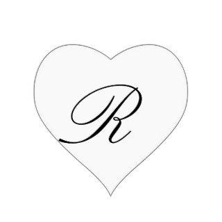 Wedding Hearts Monogram R Wedding Seal Sticker