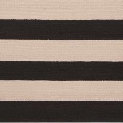 Hand hooked Brown Snaring Indoor/Outdoor Stripe Rug (8' x 10') 7x9   10x14 Rugs
