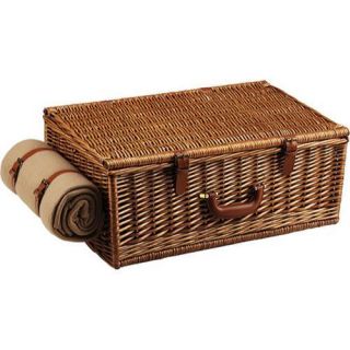 Picnic at Ascot Dorset Basket for Four with Blanket Wicker/London Picnic at Ascot Picnic Baskets