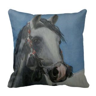 Horse (arab) throw pillows