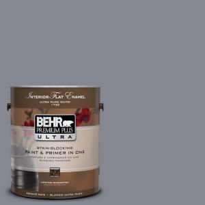 BEHR Premium Plus Ultra 1 gal. #UL240 6 Gray Heather Interior Flat Enamel Paint 175401