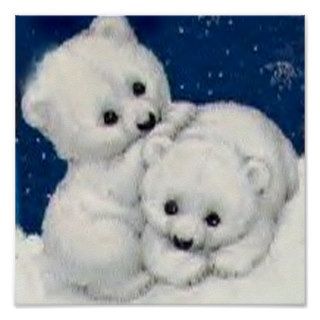 Cute Polar Bear Cubs Print
