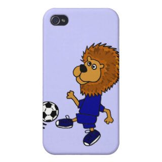 XX  Lion Playing Soccer Cartoon iPhone 4/4S Cover