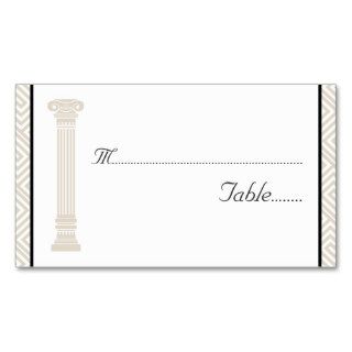 Greek key & column Grecian wedding place card Business Cards