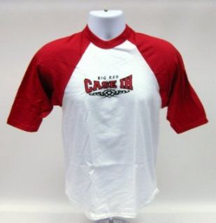 Case IH Adult 3/4 Length Red Sleeves on White Badger Sport Shirt (M) Clothing