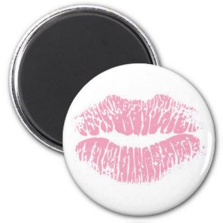 Pink Lipstick Kiss Mark Magnet