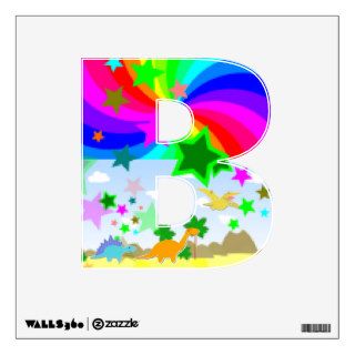 Cute Dinosaurs in Pixel Land Letter B Alphabet Wall Graphics