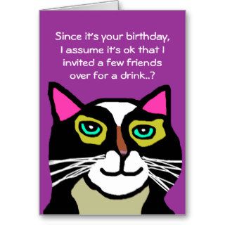 Funny Cat Birthday Card Gift