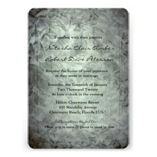 Teal Blue ish Green Floral Lace Wedding Invite