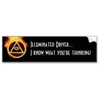 Illuminati on Fire Bumper Stickers