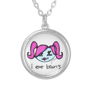 "i eat brains" Cute Zombie Jewelry