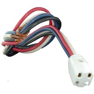 Leviton 408 Circleline Base, 4 Pin, Standard Fluorescent Lampholder, Plug In, 12 Inch 18 AWM TEW Wire Leads, White   Light Sockets  