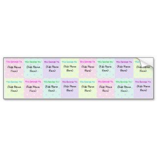 Personalized Kids Name Labels; Waterproof Stickers Bumper Stickers