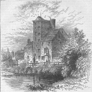 CANONBURY Canonbury Tower, about 1800. London, antique print c1880  
