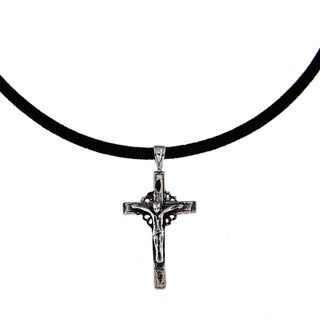 Sterling Silver Vintage Design Antique Finish Crucifix Pendant Sterling Silver Necklaces