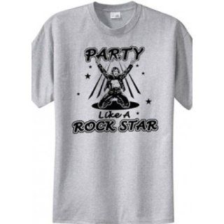 Big Mens Party Like A Rockstar Graphic T Shirt (Big & Tall and Regular Sizes) Novelty T Shirts Clothing