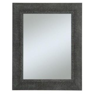 Camile 28 in. x 34 in. Black Textured with Silver Accents Framed Wall Mirror 5118