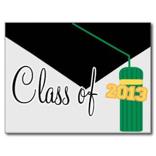 Class Of 2013 Postcard Invite (Green Cap/Tassel)