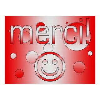 French Canadian Gifts Thank You Merci Smiley Face Print