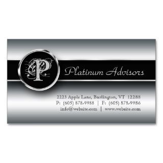 Silver Business Card Professional Modern Black