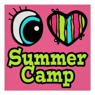Bright Eye Heart I Love Summer Camp Posters