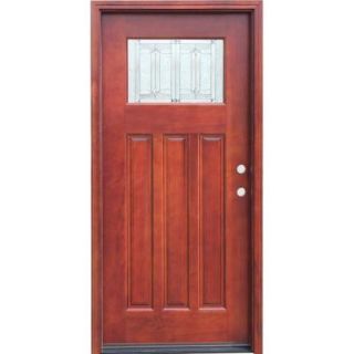 Pacific Entries Craftsman 1 Lite Stained Mahogany Wood Entry Door M31DBML
