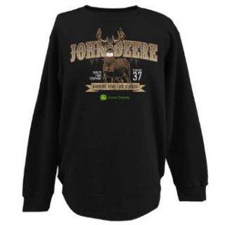 John Deere Mens Buck Print Crew Neck Fleece Shirt   Black at  Mens Clothing store