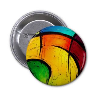 Funky Bright Colors Abstract Art Pinback Button