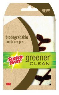 3M Scotch Brite Greener Clean Biodegradable Bamboo Wipe, 3 Pack (97010)