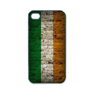 Flag of Ireland Brick Wall Design iPhone 5 and iPhone 5s Black Silcone Rubber Case   Fits iPhone 5 and iPhone 5s   Made of Silcone Rubber Providing Great Protection Cell Phones & Accessories